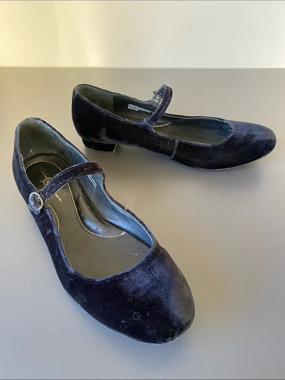 Born Crown Navy Blue Leather Velvet Mary  Jane Shoe Sz 9.5 Romantic Cottage Chic
